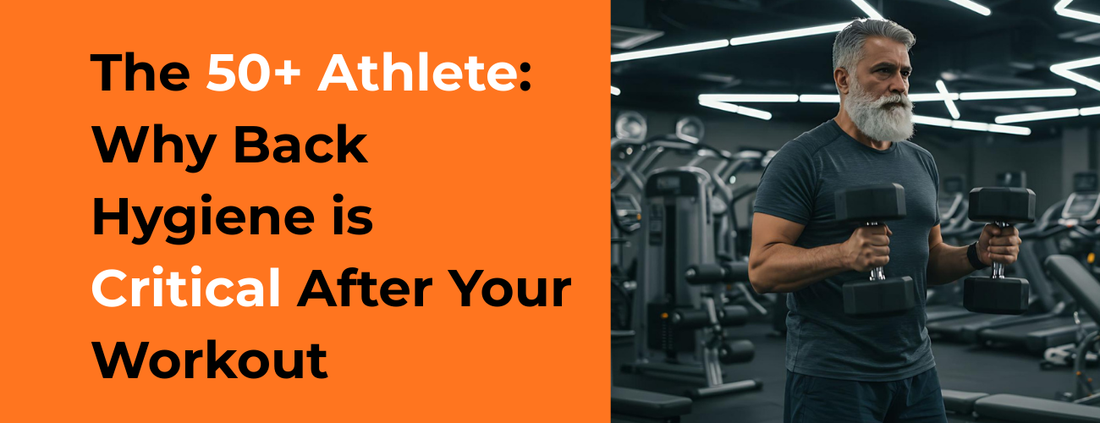 Active man over 50 finishing a gym workout and preparing for recovery
