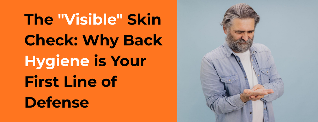 Man in his 50’s checking his skin health